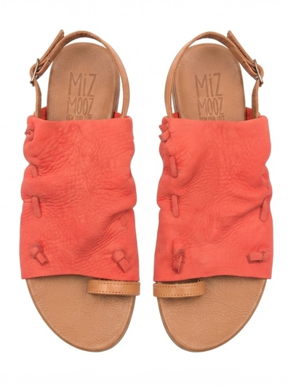 Miz Mooz Orange Leather Toe-Ring Slingback Sandals Women’s Size 36 EUC